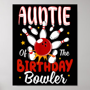 Tante des Geburtstags Bowler Kid Bowling Party Ce Poster