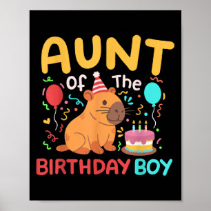 Tante des Geburtstags Boy Capybara Kinder Kinderta Poster