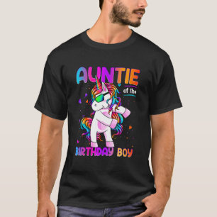 Tante des Geburtstags Junge Dabbing Unicorn Party  T-Shirt