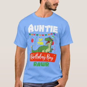 Tante des Geburtstags Junge Dinosaurier Raptor Tan T-Shirt
