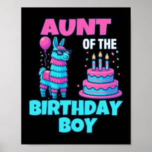 Tante des Geburtstags-Llamas-Piñata-Party-Familien Poster
