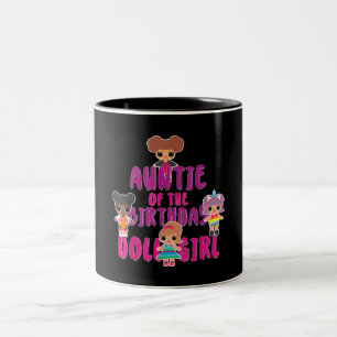 Tante des Geburtstags-Puppenmädchens Familienge Zweifarbige Tasse