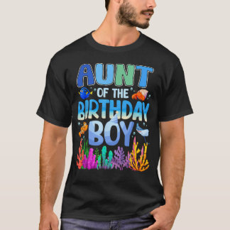 Tante des Geburtstagsjungen Aquarium Meerestiere T-Shirt