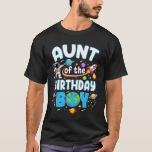 Tante des Geburtstagsjungen Astronaut Familie Welt T-Shirt