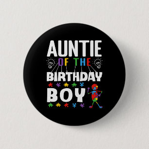 Tante des Geburtstagsjungen Autism Awareness Puzzl Button
