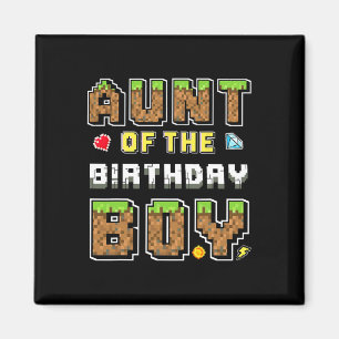 Tante des Geburtstagsjungen Gamer Pixel Geburtstag Magnet