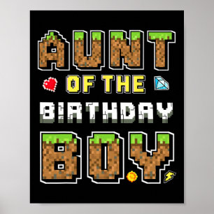 Tante des Geburtstagsjungen Gamer Pixel Geburtstag Poster