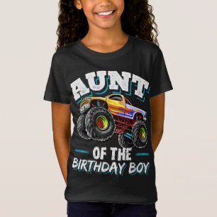 Tante des Geburtstagsjungen Monsters Truck Birthda T-Shirt
