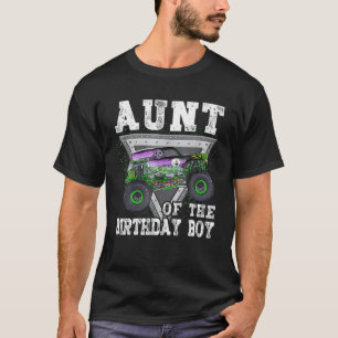 Tante des Geburtstagsjungen Monsters Truck Birthda T-Shirt