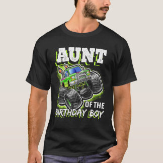 Tante des Geburtstagsjungen Monsters Truck Birthda T-Shirt