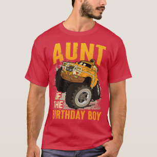 Tante des Geburtstagsjungen Monsters Truck Geburts T-Shirt