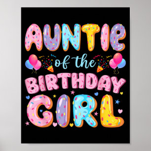 Tante des Geburtstagskind süße Donut-Geburtstag Poster