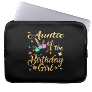 Tante des Geburtstagsmädchen-Einhorn-T-Shirts Laptopschutzhülle