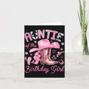 Tante des Geburtstagsmädchens rosa Cowgirl Western Karte