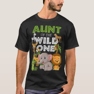 Tante des wilden One Zoo Birthday Safari Dschungel T-Shirt