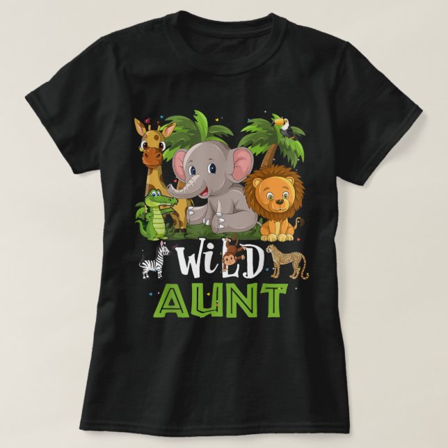 Tante des wilden Zoo Birthday Safari Jungle Animal T-Shirt (Design vorne)