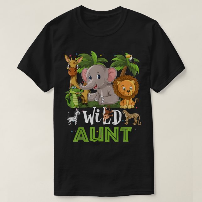 Tante des wilden Zoo Birthday Safari Jungle Animal T-Shirt (Design vorne)