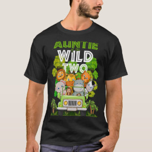 Tante des wilden Zwei Zoo Truck Geburtstag Safari T-Shirt