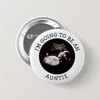 Tante, die es bald wird | Baby Shower Ultraschall Button
