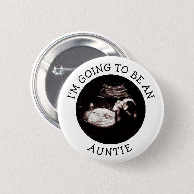 Tante, die es bald wird | Baby Shower Ultraschall  Button (Vorne & Hinten)