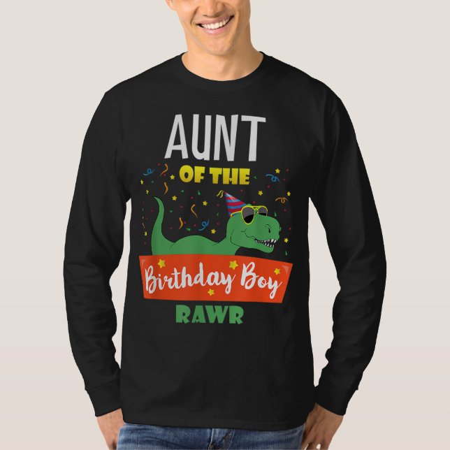 Tante Dinosaur Funny Birthday Boy Auntie Geschenk T-Shirt (Vorderseite)