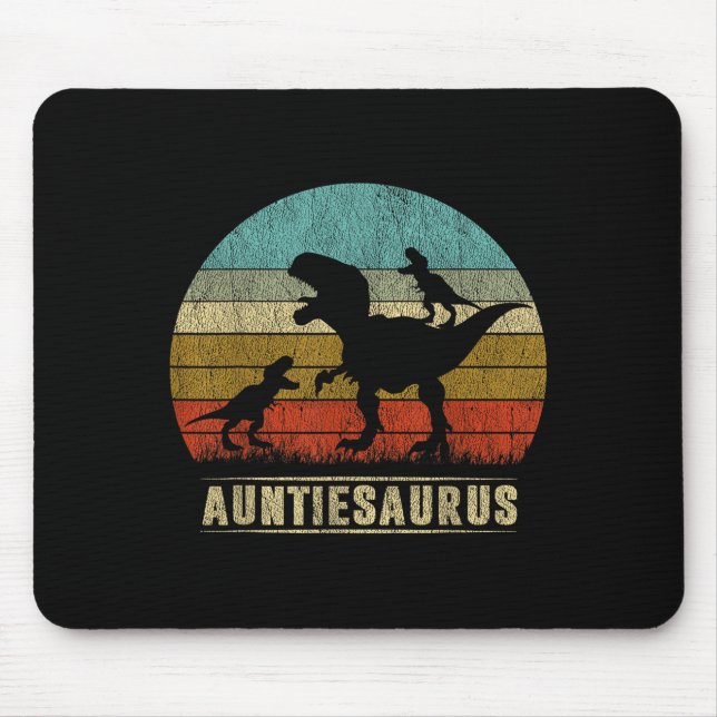 Tante Dinosaurier Auntiesaurus 2 Zwei Kinder passe Mousepad (Vorne)