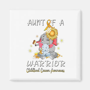 Tante eines Krieger-Elefanten-Kindheitskrebs-Kämpf Magnet
