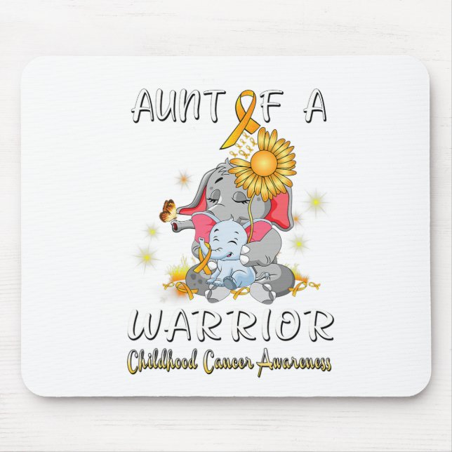 Tante eines Krieger-Elefanten-Kindheitskrebs-Kämpf Mousepad (Vorne)