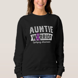 Tante eines Kriegers Epilepsie Tante Lila Band Sweatshirt