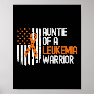 Tante eines Leukämie-Kriegers Awareness Orange USA Poster