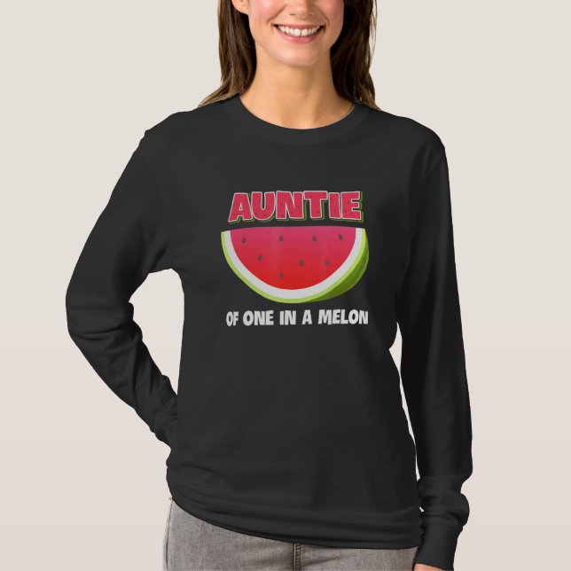 Tante eins in einer Melon Familie Matching Waterme T-Shirt (Vorderseite)