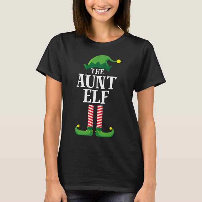 Tante Elf Matching Familienweihnachtsfest Party Pa T-Shirt (Vorderseite)