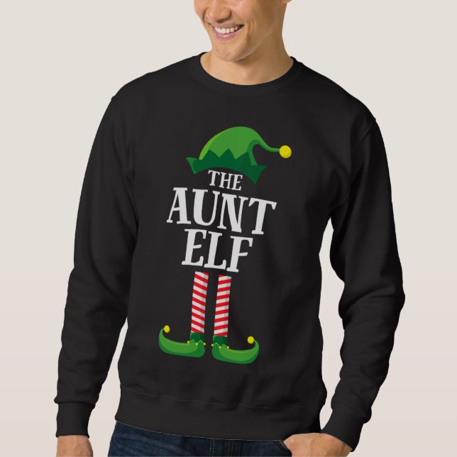 Tante Elf Matching Family Group Weihnachts-Party Sweatshirt (Vorderseite)