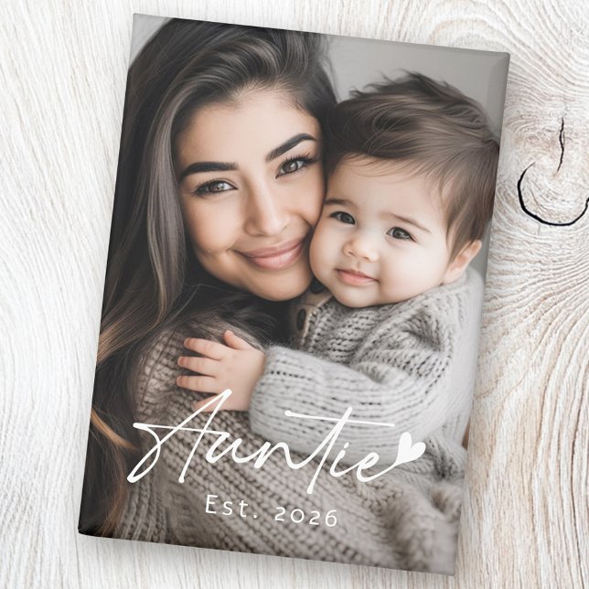 Tante Est Jahr Handschrift Herz Magnet (Auntie Est year handwritten script heart Magnet)