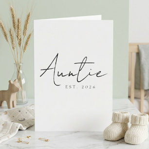 Tante EST Jahr Süße Ankündigungs-Schrift-Design Karte