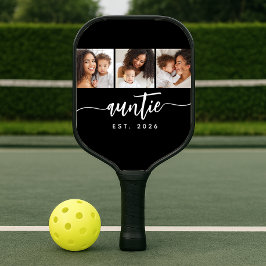 Tante Established Elegant Schrift Schwarz 3 Foto Pickleball Schläger