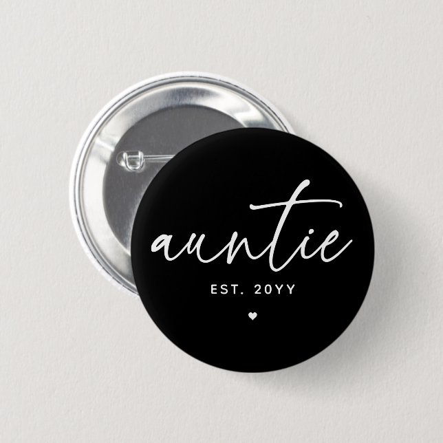 Tante etablierte elegante Typografie Neue Tante Button (Vorne & Hinten)