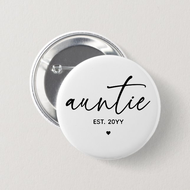 Tante etablierte elegante Typografie Neue Tante Button (Vorne & Hinten)