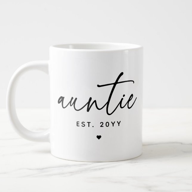 Tante etablierte elegante Typografie Neue Tante Jumbo-Tasse (Links)