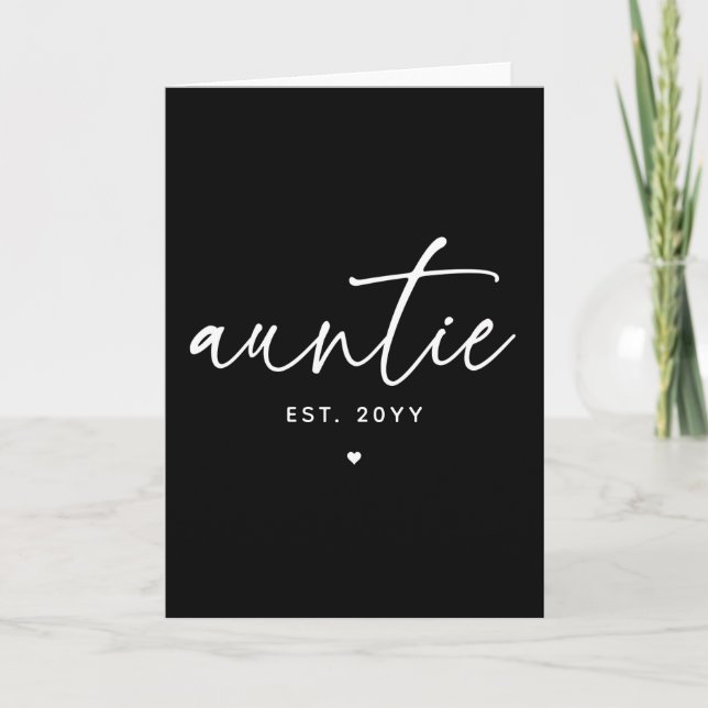 Tante etablierte elegante Typografie Neue Tante Karte (Vorderseite)
