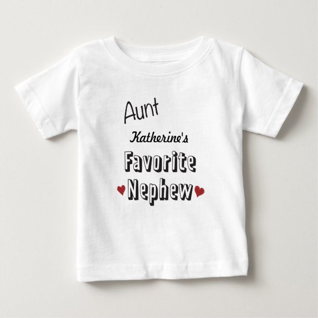 Tante Favorite Nephew Baby T-Shirt personalisiert (Vorderseite)