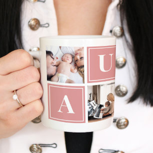 Tante-Foto-Collage Individueller riesiger Kaffeebe Jumbo-Tasse