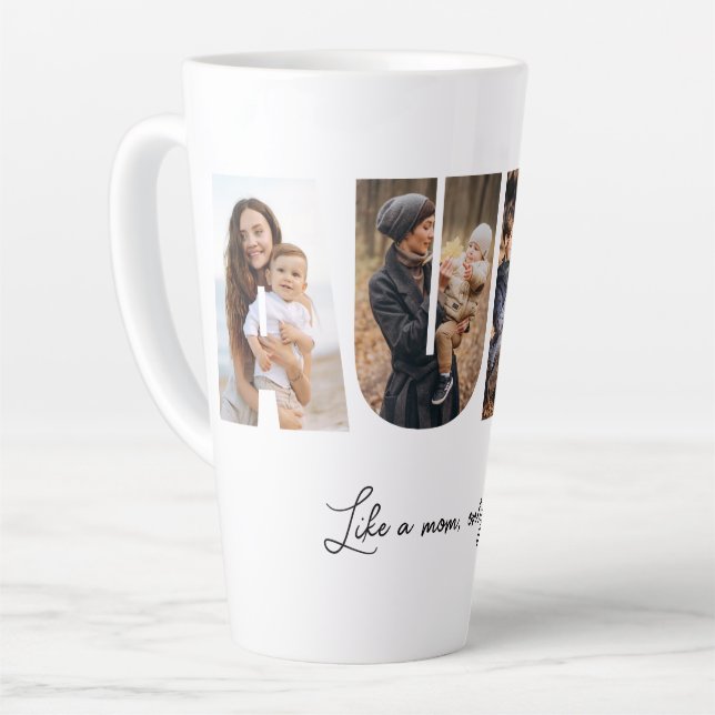 Tante Foto Collage Latte Tasse (Linke Ecke)