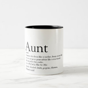 Tante Fun Moderne Personalisierte Definition Quote Zweifarbige Tasse