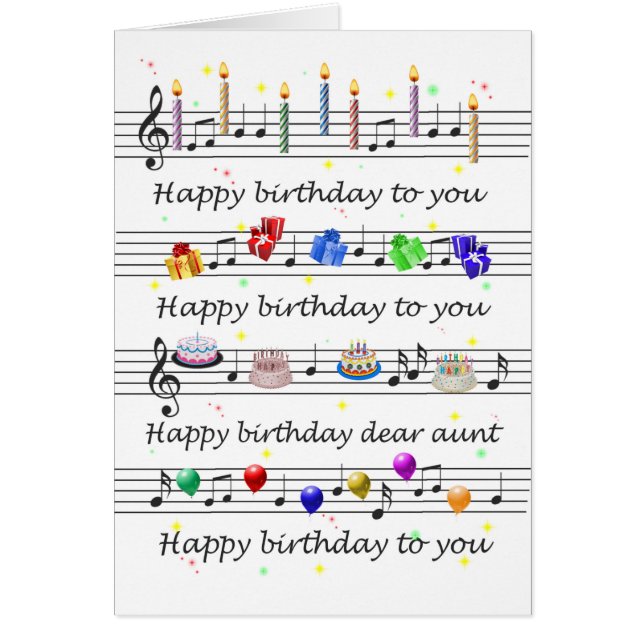 Tante Funny Happy Birthday Song Sheet Music (Vorne)
