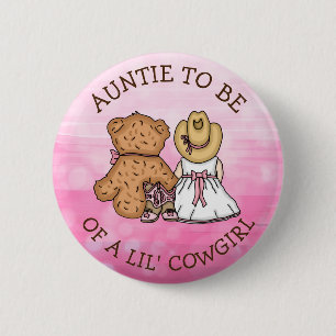 Tante für Lil' Cowgirl Baby Shower Button
