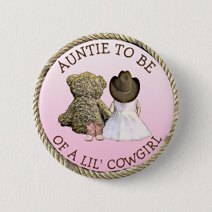Tante für Lil' Cowgirl Baby Shower Button