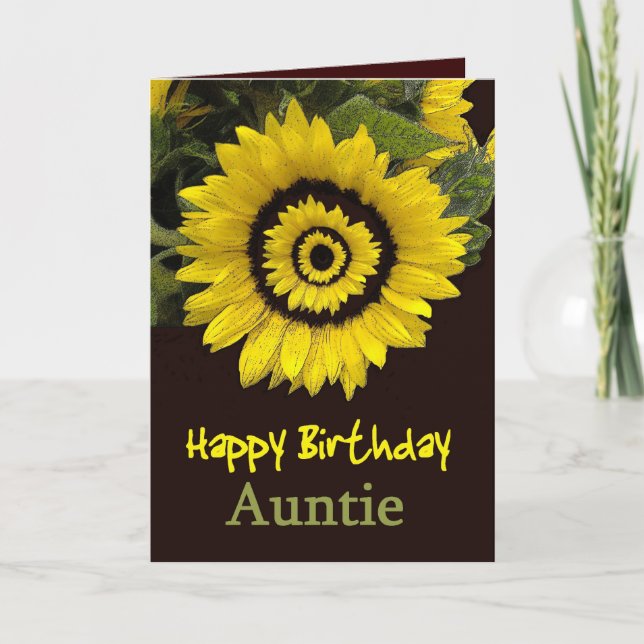 TANTE Geburtstag mit netter Sonnenblume Karte (Vorderseite)