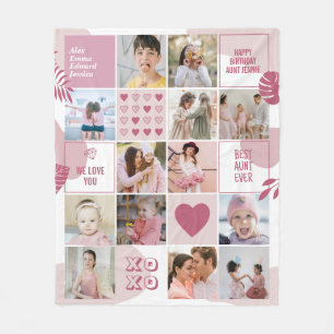 Tante Geburtstag Nichte Neffe Fotocollage Rosa Fleecedecke
