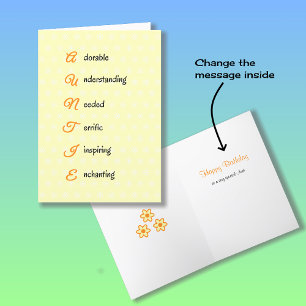 Tante Geburtstagstext Blume orange Karte